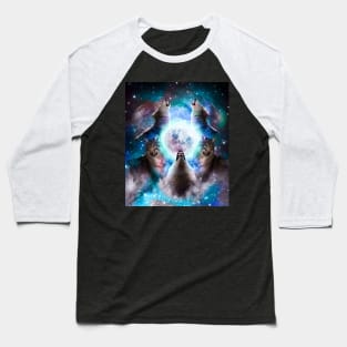 Cosmic Space Wolf Wolves Howling At Moon Baseball T-Shirt